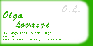 olga lovaszi business card