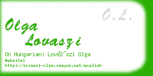 olga lovaszi business card